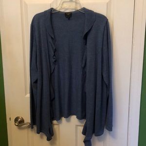 Italian Merino Wool Cardigan with Slight Ruffle